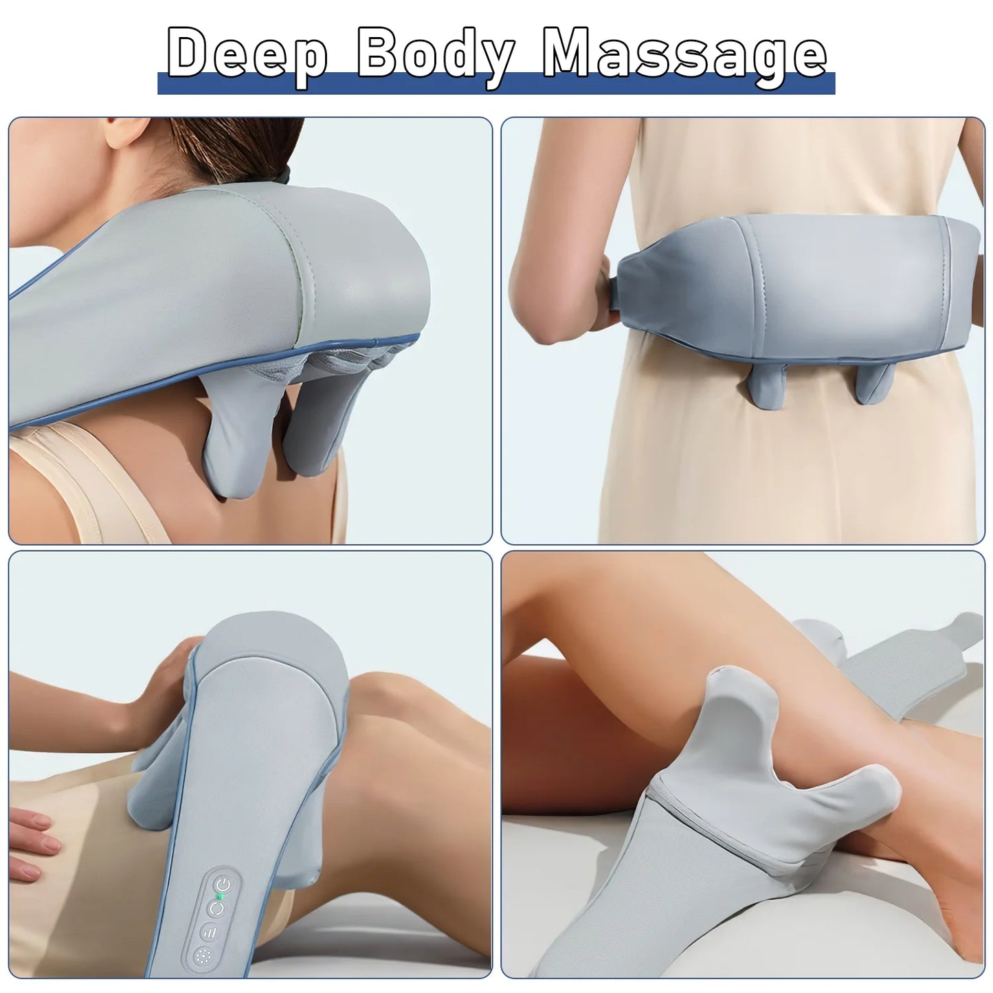 Cordless Neck and Shoulder Massager with Heat, Shiatsu 4D Deep Tissue Kneading Massage, Home and Car Use