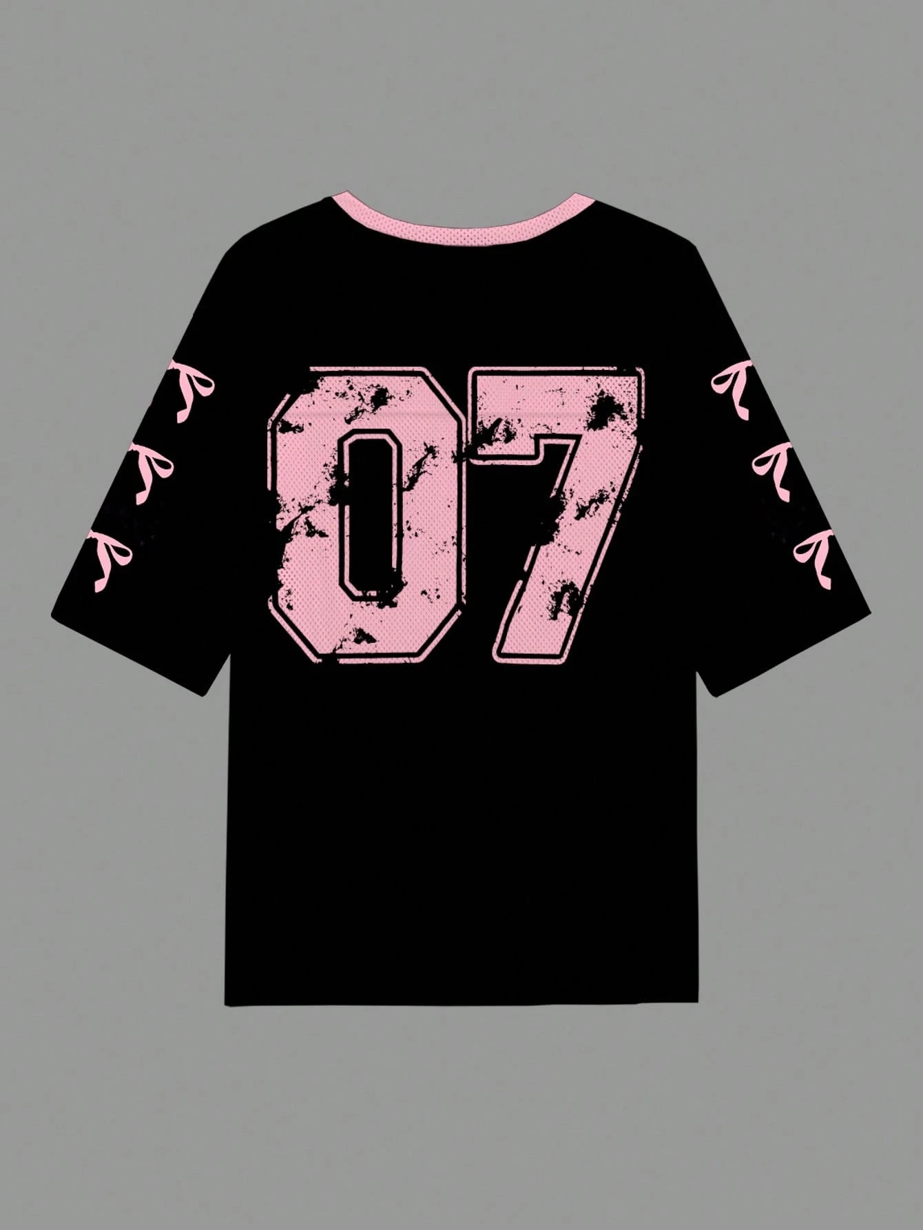Slaydiva 07 Jersey Butterfly Tie Shirt Casual Letter & Number Graphic T-Shirt for Women, Suitable for Summer