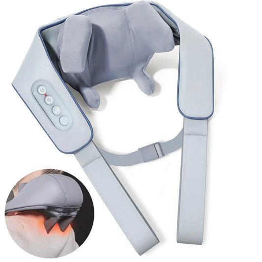 Cordless Neck and Shoulder Massager with Heat, Shiatsu 4D Deep Tissue Kneading Massage, Home and Car Use