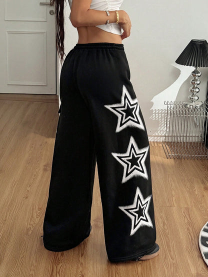 Coolane Women'S Fall/Winter Star Pattern Baggy Sweater Pants Thermal Lined